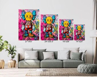 KAWS ゴヤール キャンバスプリント インテリア Abstract Wall Art , Tempered Glass Wall Art Home , Glass Printing