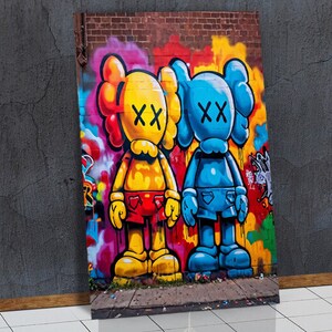 Kaws Figure Wall Art , Tempered Glass Wall Art Home , Glass Printing , Home Decor , Living Room Decor , Kids Room Wall Decor , Birthday Gift