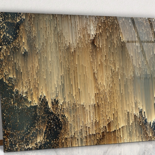 Gold Luxury Texture Design Glass Wall Art Abstract With Gold Etsy