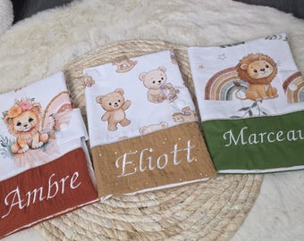 Personalized baby health record book cover, embroidered name, health record book cover, baby shower gift for a girl or boy