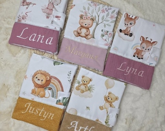 名前入りの赤ちゃん健康記録帳カバー、刺繍入り、健康記録帳カバー、女の子または男の子へのベビーシャワーギフト