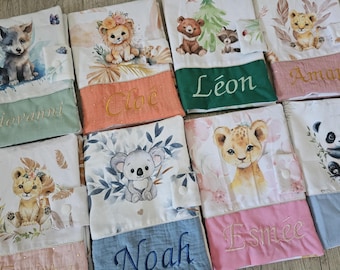 Embroidered baby health record book cover for girls or boys, ideal baby gift, personalized health record book