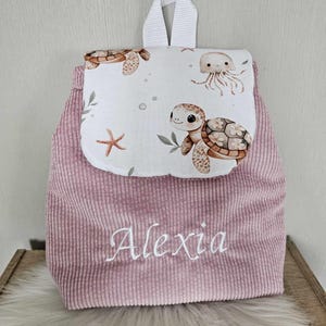 Sac à dos personnalisé pour la maternelle, sac à dos en velours côtelé. Cadeau pour enfant, rentrée scolaire