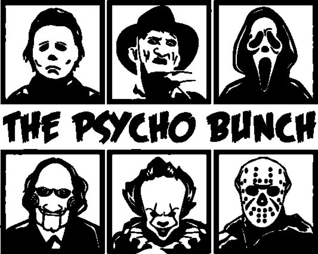 Psycho Bunch Horror Characters SVG Cut File Cheap SVG Halloween Scary