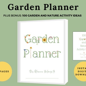 Planificador de jardín, actividades de jardinería y naturaleza para jardineros, jardineros mayores, jardineros comunitarios, planificador de jardín imprimible