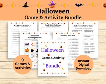 ハロウィーンのゲームとアクティビティのバンドル、高齢者向けのゲームとアクティビティ、ハロウィーンの思い出と会話のカード