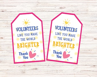 Thank You Gift Tags Printable Volunteer Appreciation Tags for Church ...