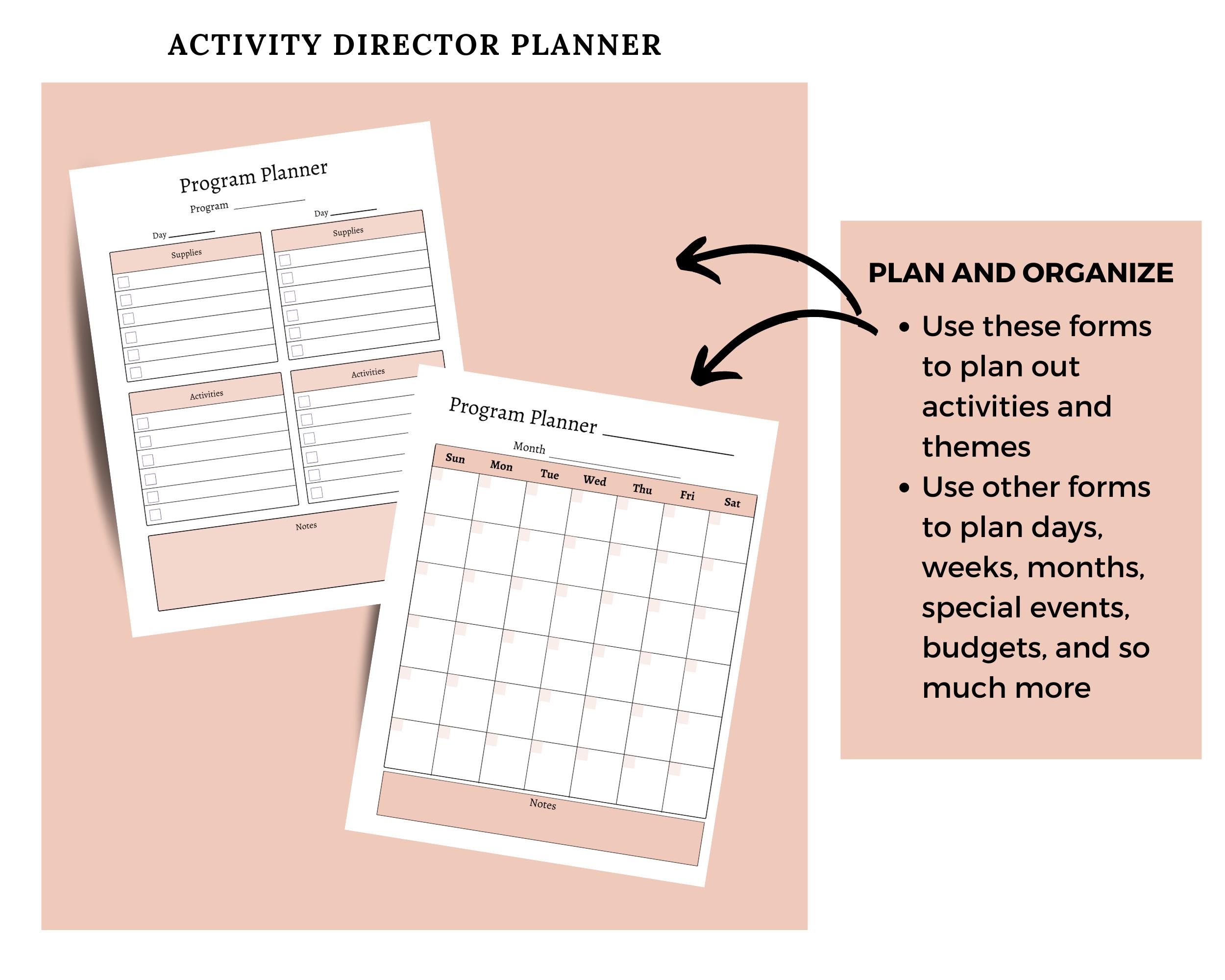 Activity Director Planner for Activity Directors, Activity Coordinators ...