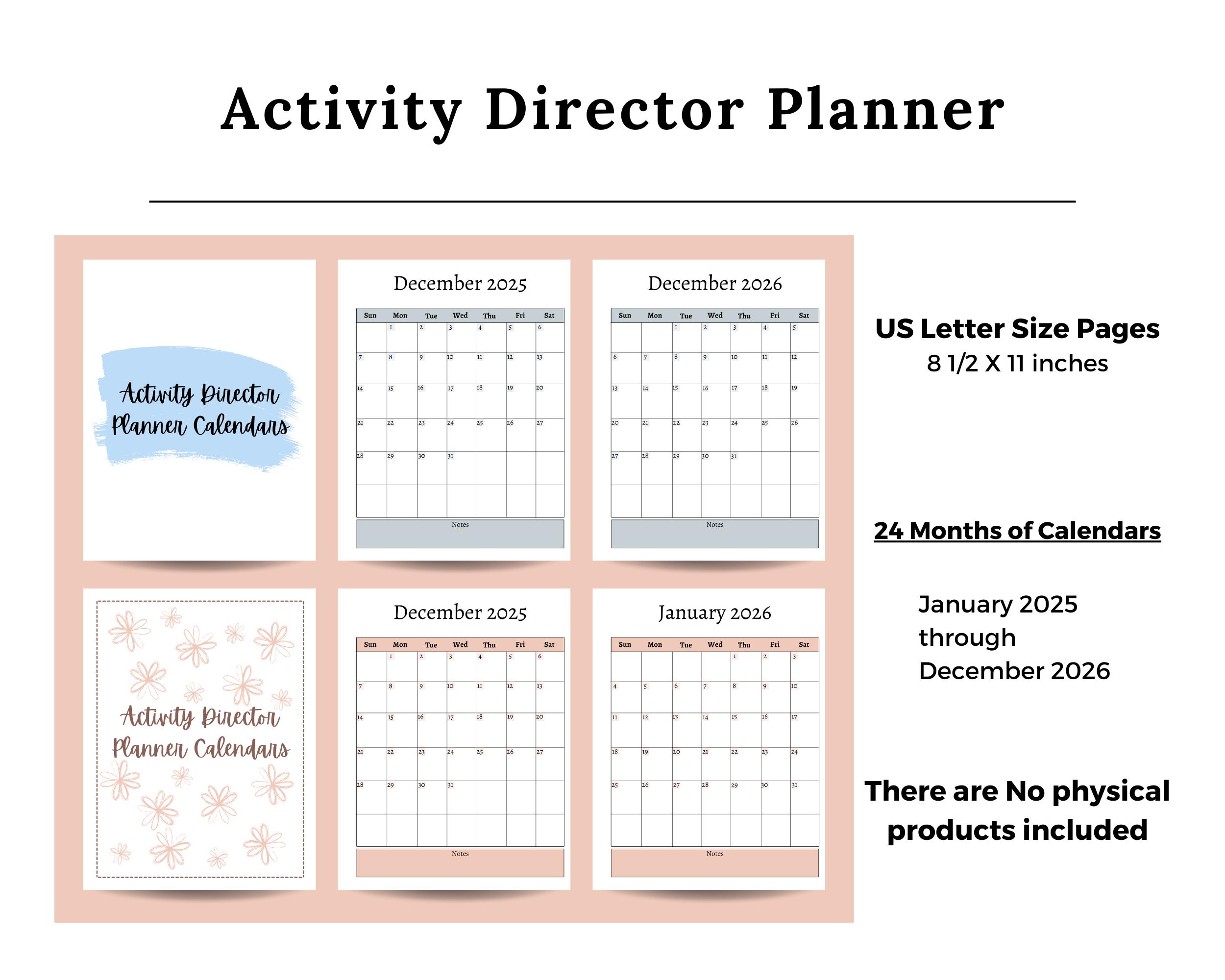 Activity Director Planner for Activity Directors, Activity Coordinators ...
