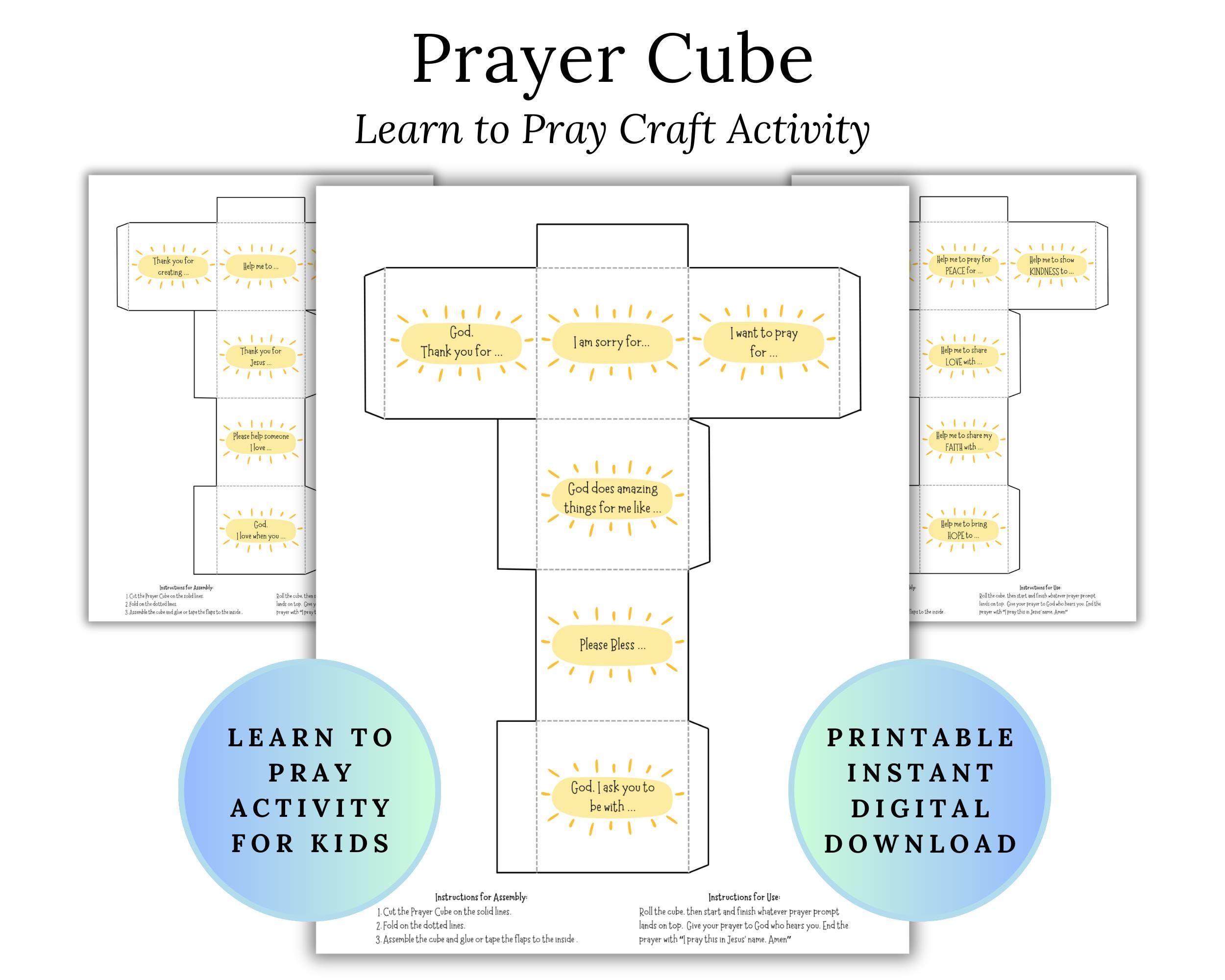 Prayer Cube Craft Activity for Kids, Learn to Pray Activity Lesson for ...