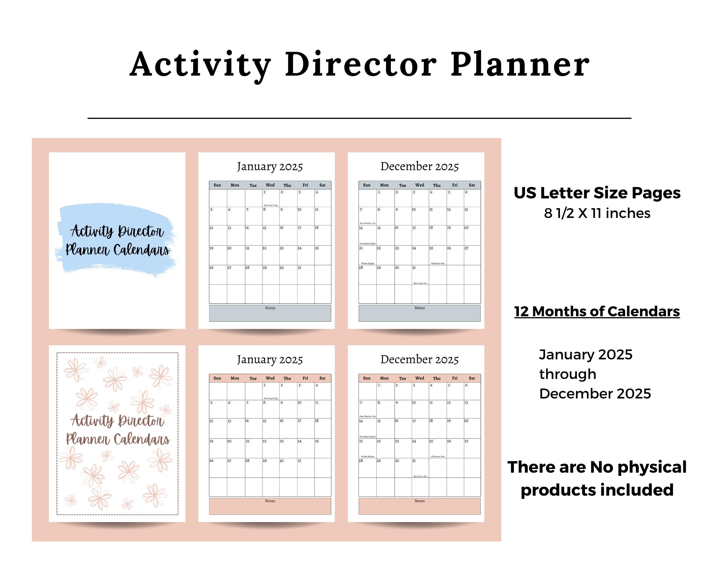 Activity Director Planner for Activity Directors, Activity Coordinators ...