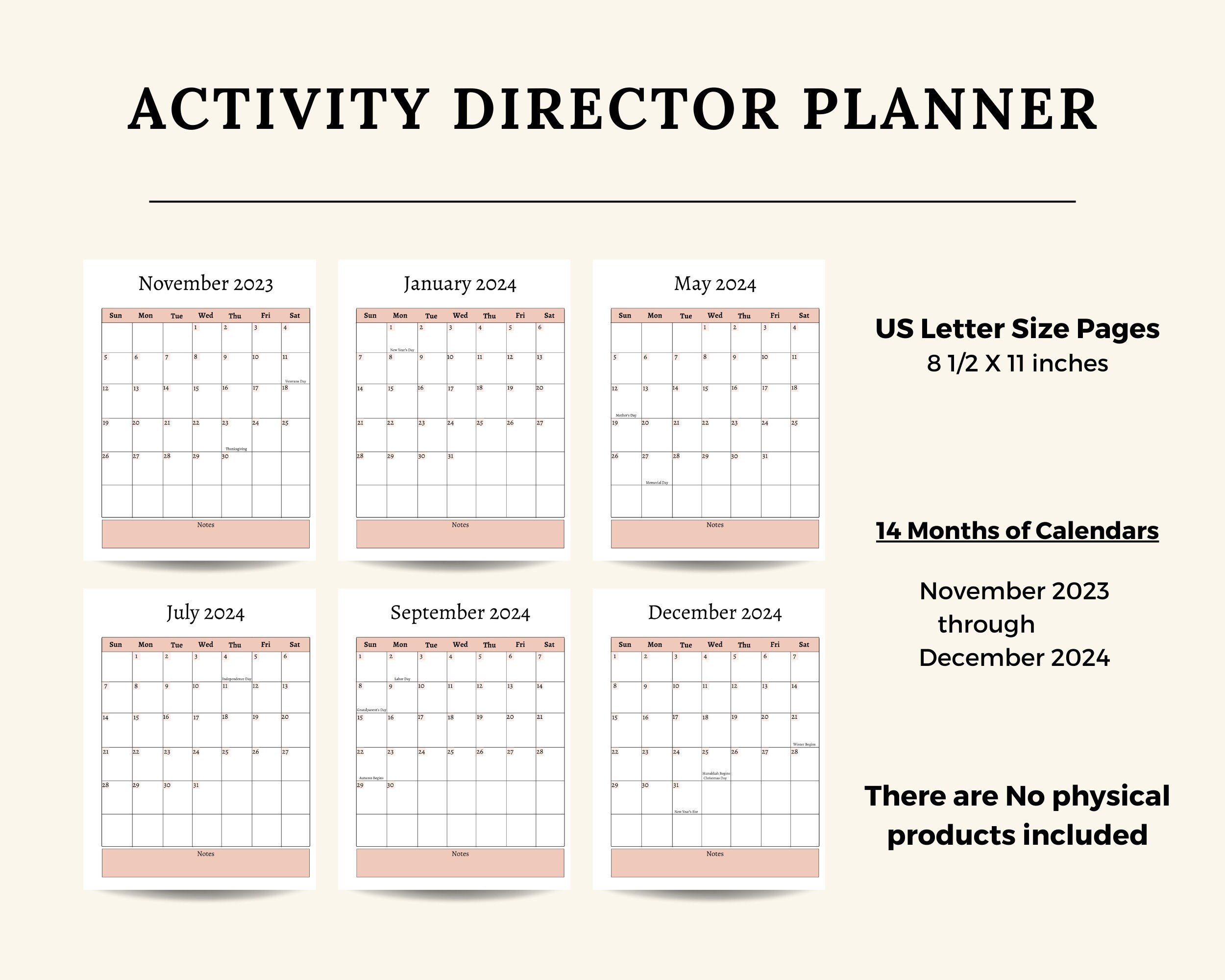 2024 Activity Director Planner for Activity Directors, Activity  Coordinators, and Activity Staff Senior Care Planner - Etsy
