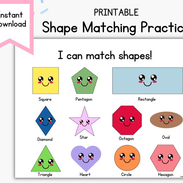 Shape Matching Activity - Busy Book - Preschool - Shape Game - Learn Shapes - Kindergarten - Shape Matching Printable - Homeschool - Sorting