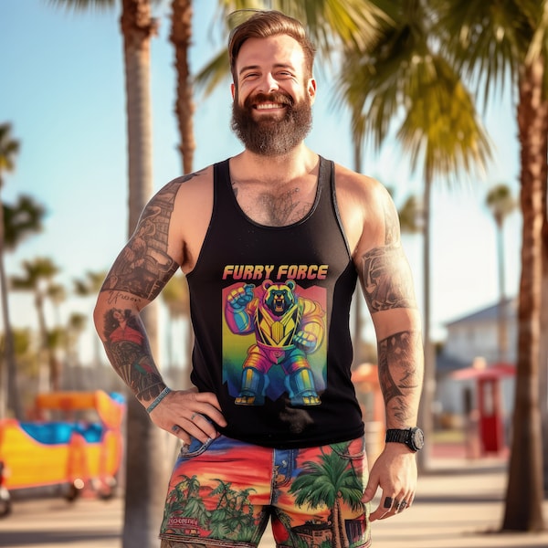 Furry Force: Gay Bear Bots Unite! Nerdy Tank Top