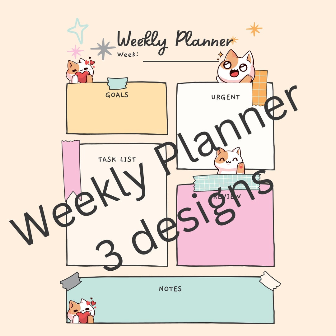 Cute Planner Weekly and Monthly Planner, Planner, Printable Planner