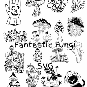 Fantastische schimmels, paddenstoelen, paddenstoelen, paddestoelen svg, schimmels svg, knippen en naaien, cricut, schattig, cottagecore