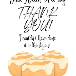 Cinnamon Roll Thank You Tag