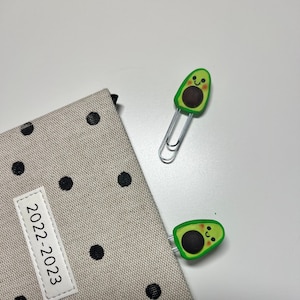 Avocado Paperclip, Handmade Avocado clips, bookmark, Office and School supplies, Polymer clay