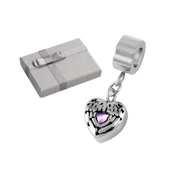 ashes urn heart charm with stone bead cremation jewellery for bracelet keepsake pet memorial bead locket with gift box funnel fill kit