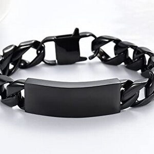 Bransoletka męska z prochami, czarny metalowy łańcuszek, urna kremacyjna, pamiątka (zestaw lejkowy)