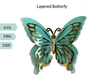 Layered Butterfly SVG – 3D Papercut Design for Cricut & Silhouette