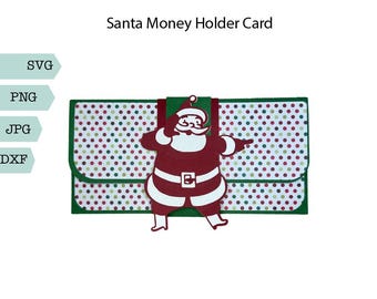 Christmas Money Envelope SVG, Card, Money Card, Santa, Cricut, Silhouette, Brother Scan n Cut