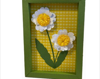 Daisy Get Well Frame Card SVG | 3D Box Card Cut File for Cricut & Silhouette | Floral Get Well Soon Digital Download with Envelope