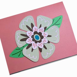 Layered Flower Card SVG | 3D Floral Greeting Card Cut File for Cricut & Silhouette | Birthday, Thank You, Thinking of You Digital Download