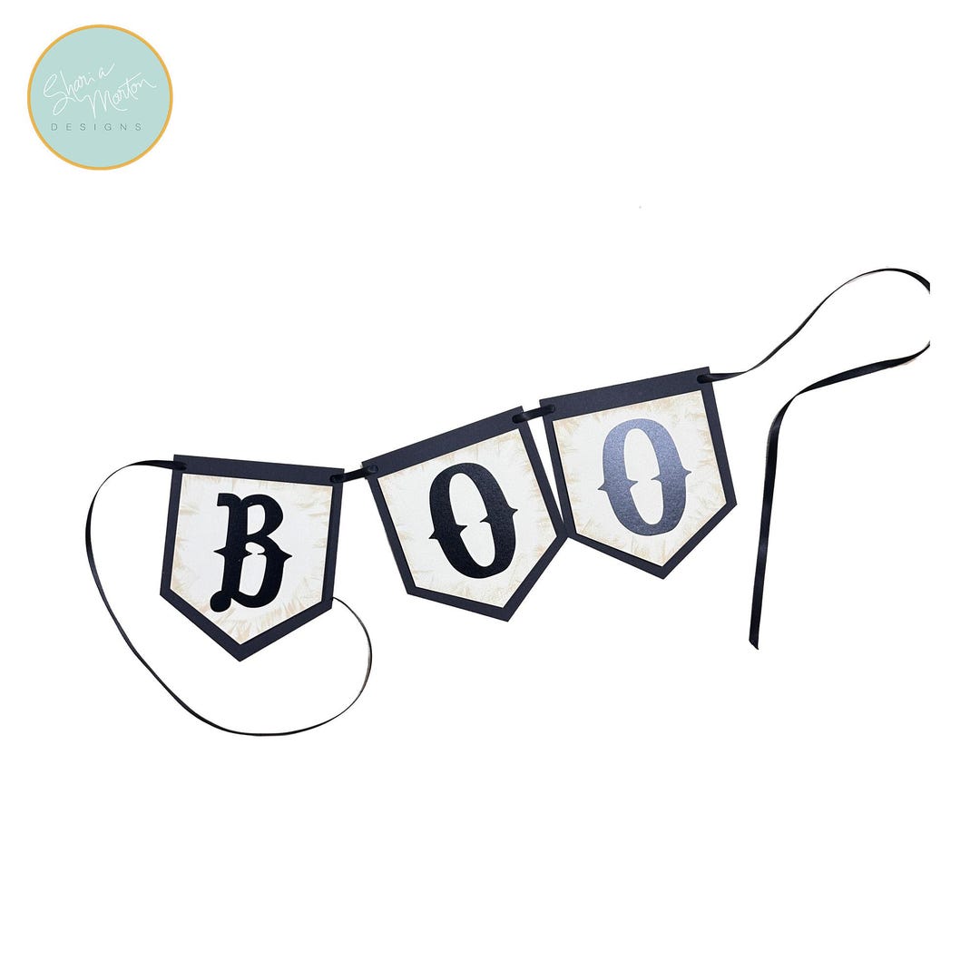 Halloween Boo Banner SVG Cut File | Halloween Garland PNG DXF | Boo ...