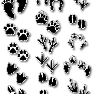 Animal Tracks SVG Sticker Sheet | Wildlife Footprint Clipart for Cricut & Silhouette | Nature Animal Track Digital Download