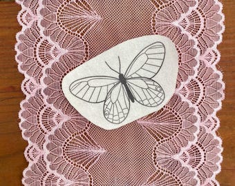 Butterfly Stick and Stitch Embroidery Transfer