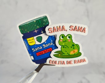 Sana Sana Colita De Rana Holographic Sticker: Spanish Healing Humor