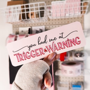 Trigger Warning Bookmark: Double Sided Laminated Paper, Literary Gift