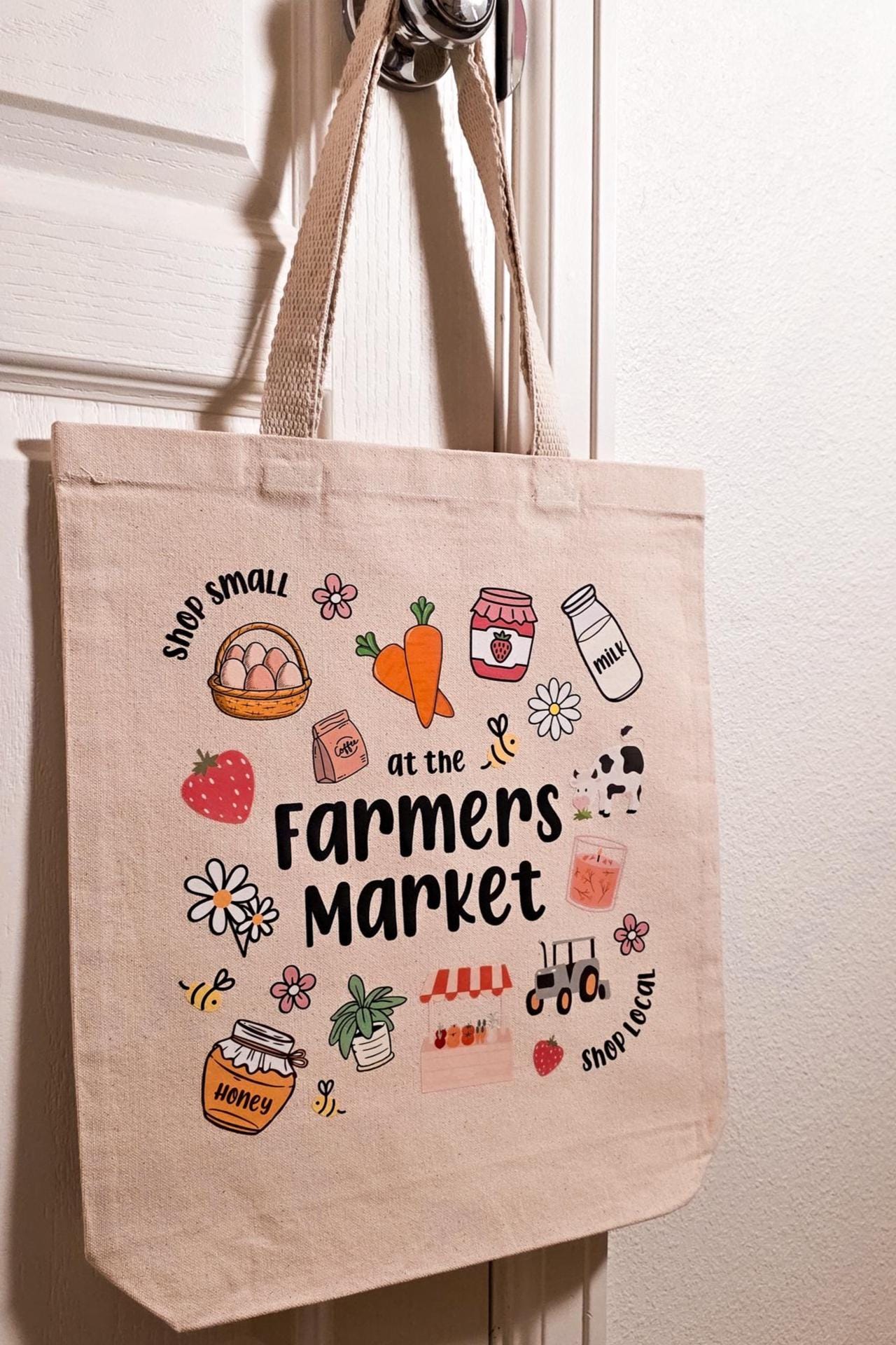Floral Farmers Market Tote Bag, Reusable Grocery Shopping Bag - Etsy