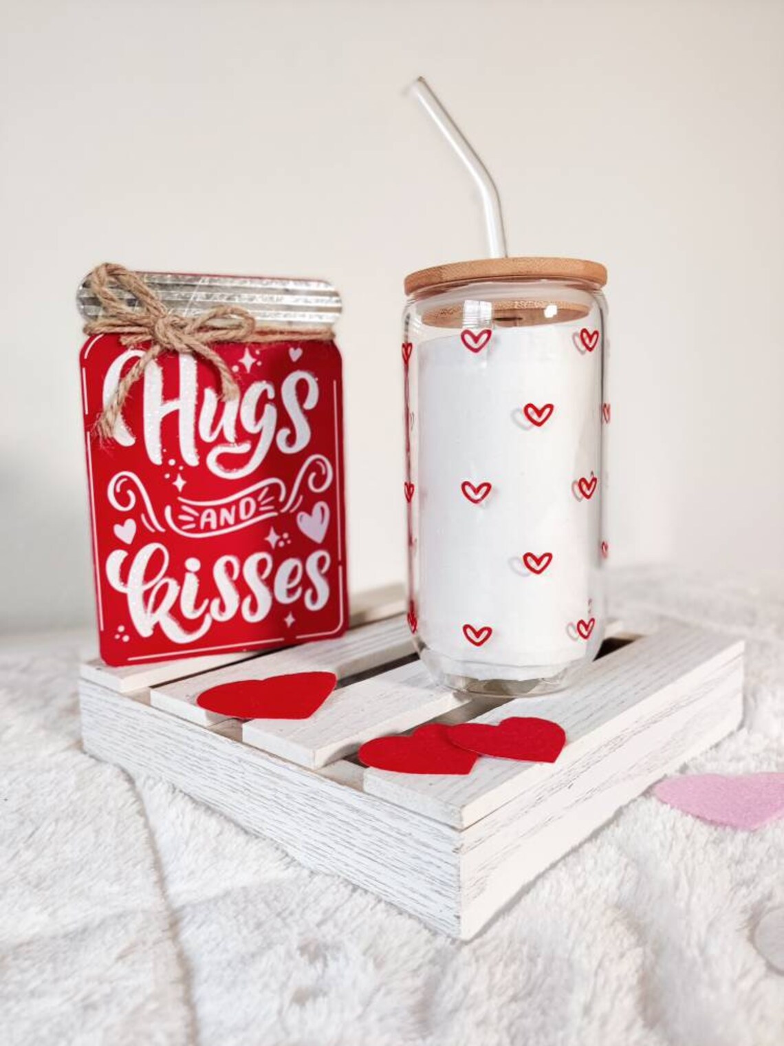 Valentine's Day Mini Hearts Coffee Cup With Bamboo Lid and Etsy