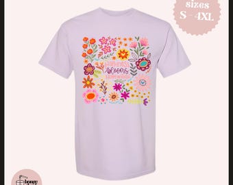 Maglietta "Floral Happiness Blooms": maglietta per la salute mentale positiva