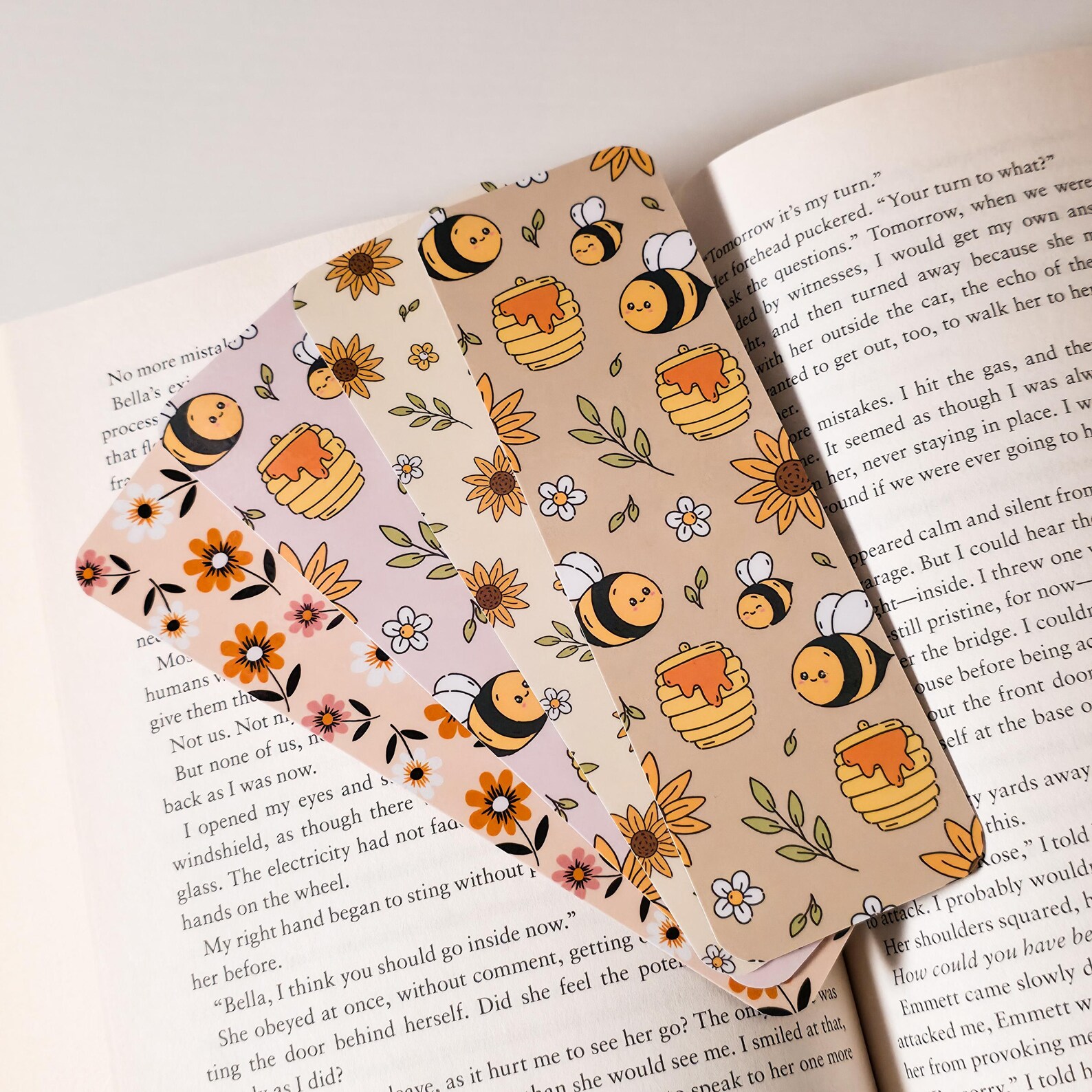 Spring Bookmarks: Bees, Honey, Floral Laminated Paper - Etsy