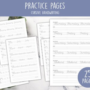 Printable Cursive Handwriting Worksheet, Hand Lettering, Handwriting ...