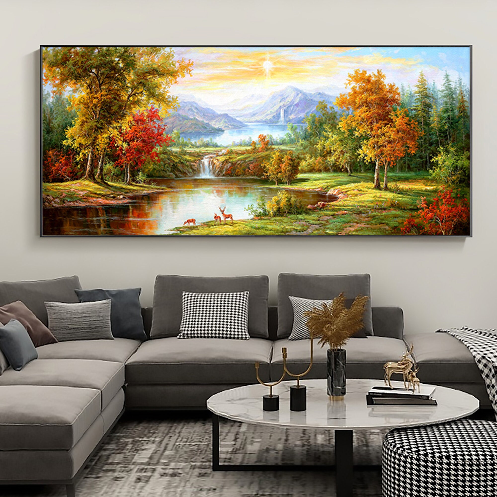 Original Colorful Forest Oil Painting on Canvas Modern - Etsy