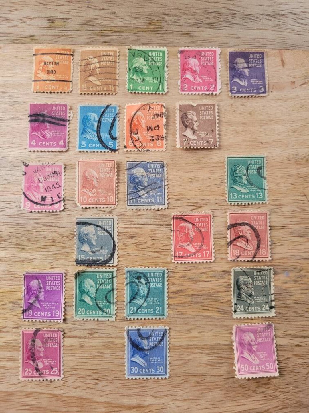 1938 Presidential Series Postage Stamps Prixes Stamp Etsy