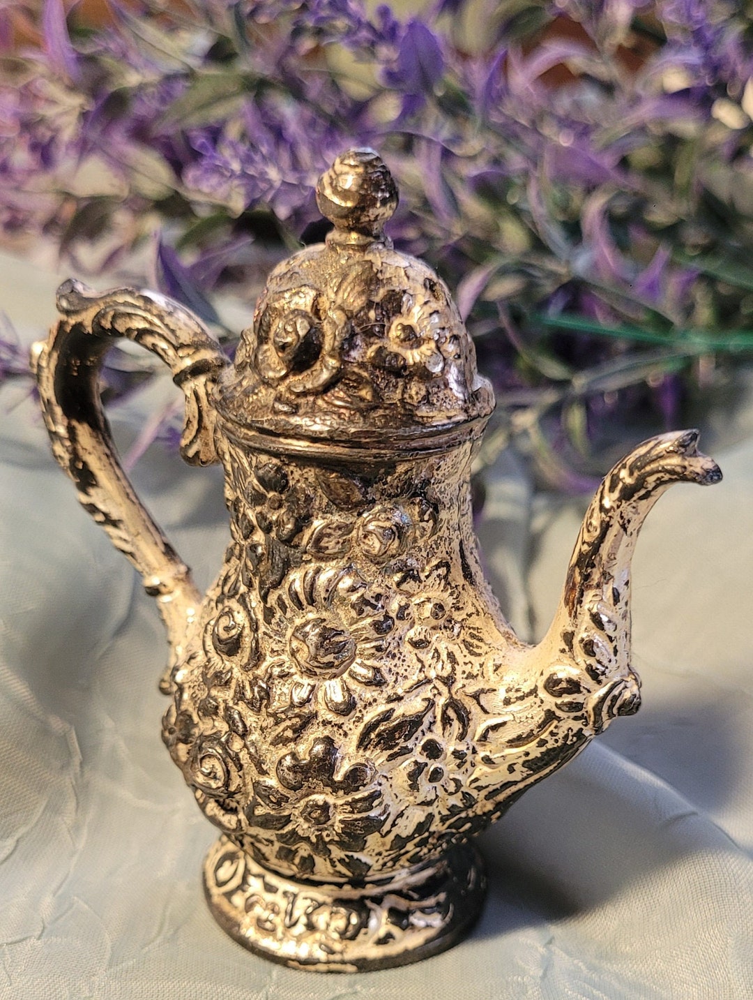 Vintage/antique Salt/pepper Shaker Silver Tea Pot Salt Shaker Heavy