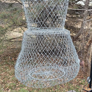 Vintage Metal Fishing Cage: Rustic Cabin Decor, DIY Upcycle Lamp