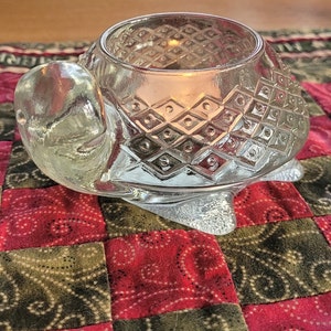 Avon Collectible Glass Turtle Votive Holder: 1970s Decor