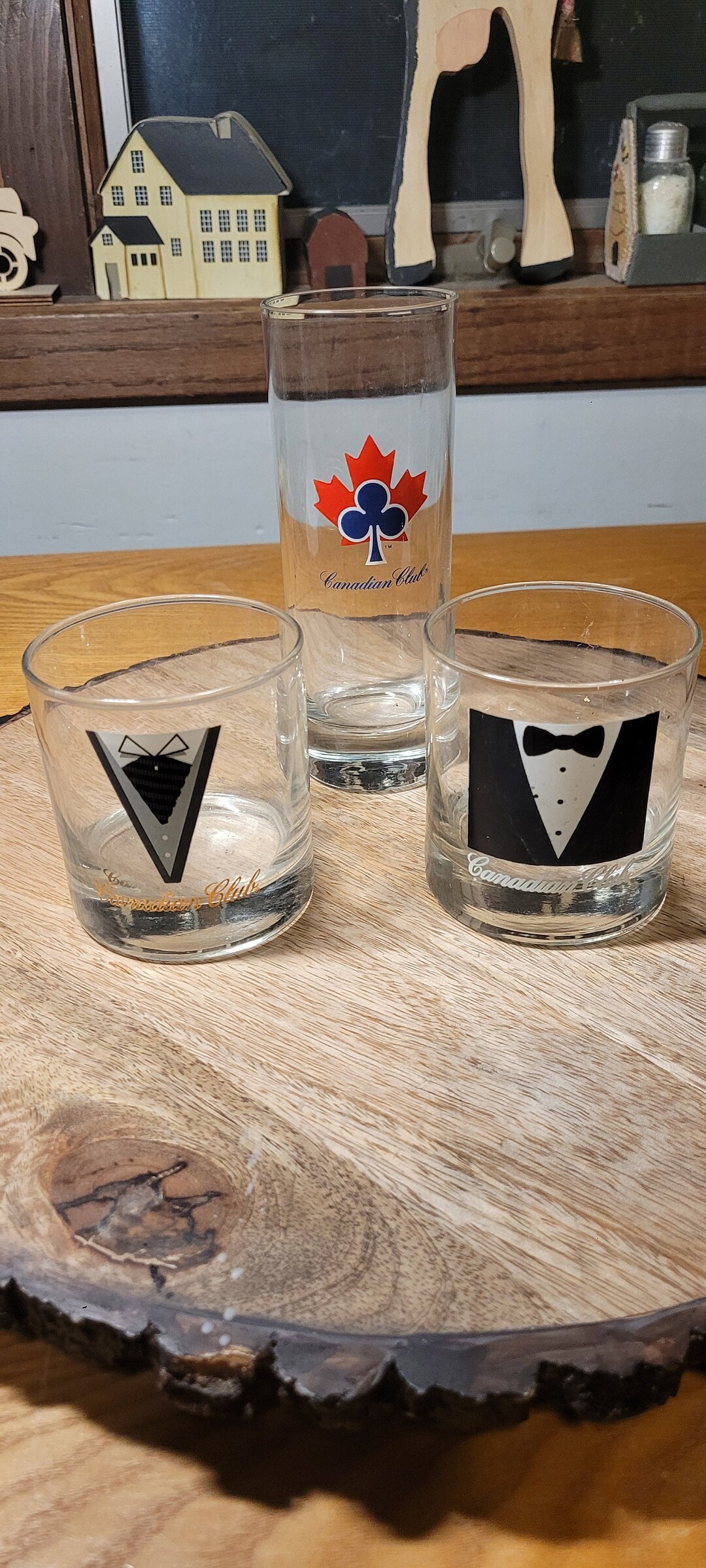 Canadian Club Bar Glasses Vintage Bar Glasses Canadian Club Tuxedo