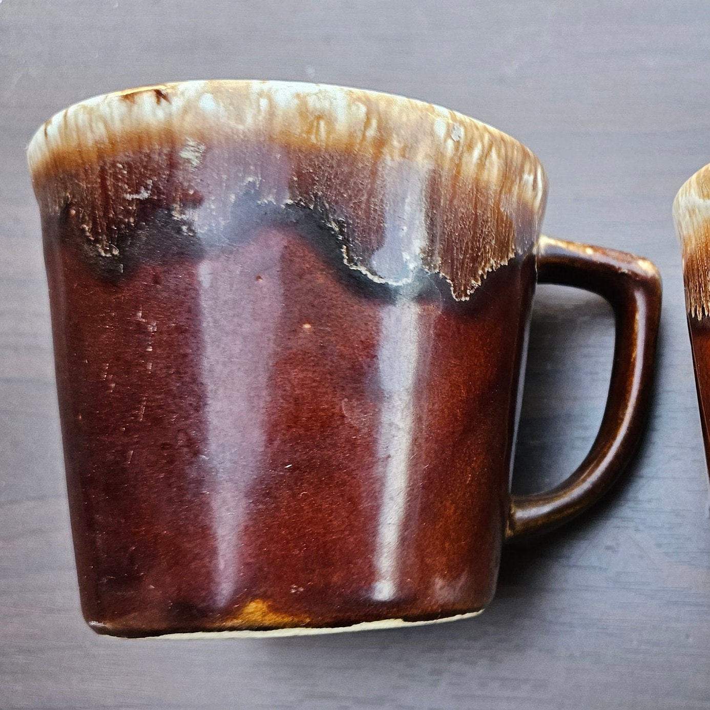 Vintage Mccoy Brown Drip Glaze Stoneware Mugs - Set of 2 - Etsy