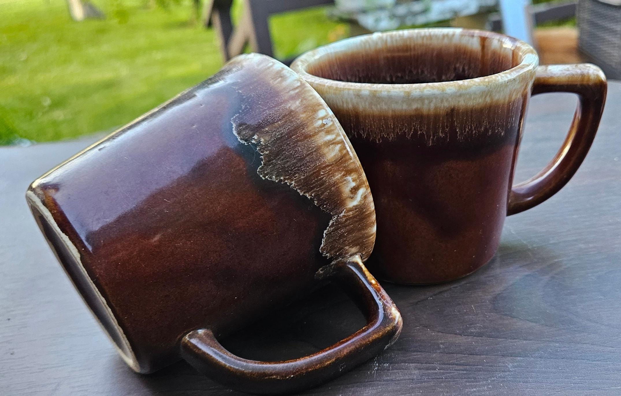 Vintage Mccoy Brown Drip Glaze Stoneware Mugs - Set of 2 - Etsy