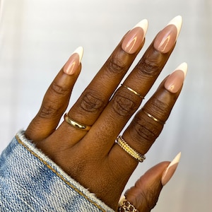 Classic White French Nails | Reusable | Hand Painted Press On Nails