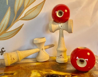 Woodburned Kendama Sol X Sulab X Neo Glaze Tama (pre-played