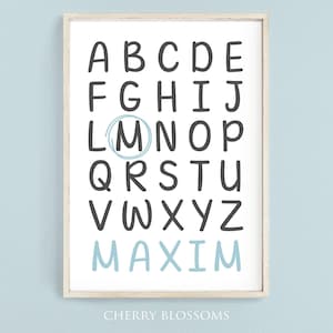 Personalisiertes Alphabet-Poster zur Einschulung,Geschenk Schulkind