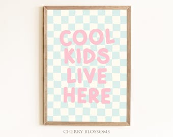 Kids Live Here Poster, Minimalist Nursery Wall Art